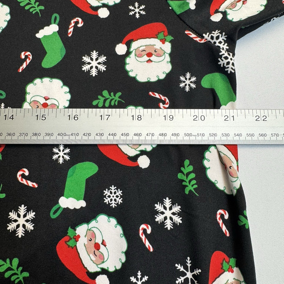 Jollidays Long Sleeve Mock Neck Dress Women's Size Large Santa Candy Canes - Picture 4 of 7